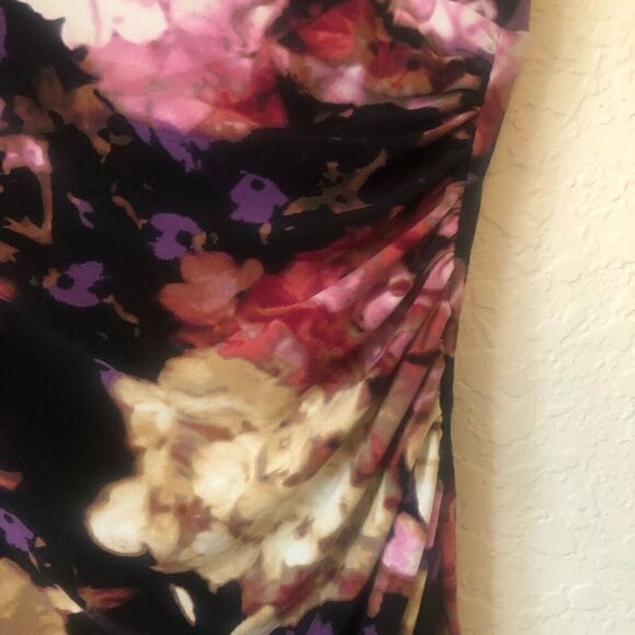 Lauren Ralph Lauren V Neck Empire Waist Floral Sheath Dress Career, Wedding Gues - Picture 5 of 16